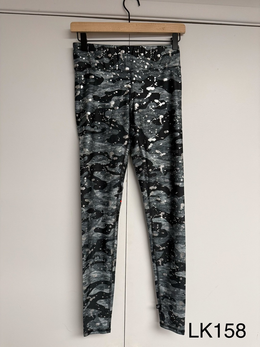 Terez Camo Silver Splatter Foil Leggings Size Small